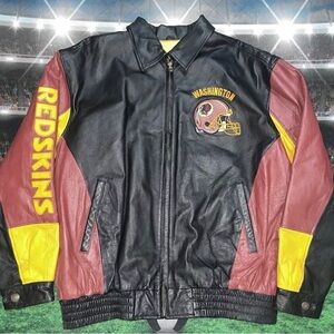 Vintage 90’s Washington Redskins G-III &Carl banks Leather Jacket Mens Sz 2XL